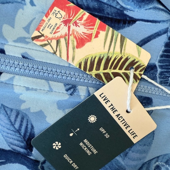 Tommy Bahama Women's Printed Rashguard Swim Shirt Small Zip NEW 1046 - Picture 3 of 4